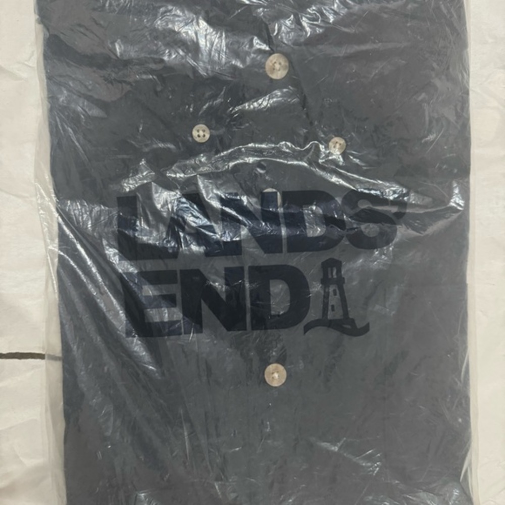 Lands’ End Oxford Shirt Bundle, XL, Short Sleeve - White & Blue